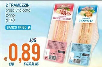 MD Discount 2 Tramezzini Prosciutto Cotto Tonno offerta