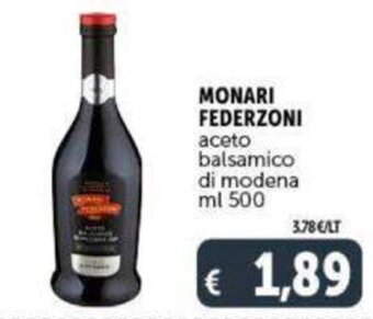 Deco Supermercati Monari Federzoni aceto balsamico di modena ml 500 offerta