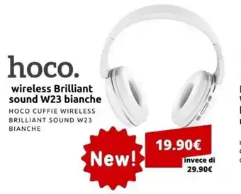 Hoco wireless Brilliant sound W23 bianche