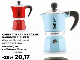 Coop Caffettiera 1 o 3 tazze rainbow bialetti un esempio: caffettiera 3 tazze offerta