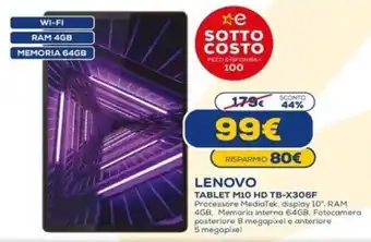 Euronics Lenovo Tablet M10 HD TB-X306F offerta