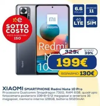 Euronics Xiaomi Smartphone Redmi Note 10 Pro offerta