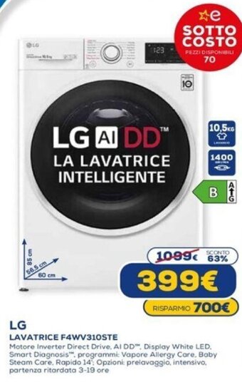 Euronics LG Lavatrice F4WV310STE offerta