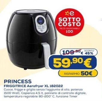 Euronics Princess Friggitrice Aerofryer XL 182022 offerta