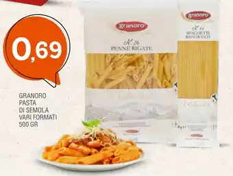 Granoro Pasta di Semola vari formati 500 gr