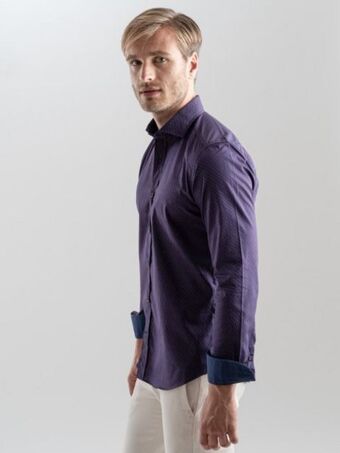 Invidia Camicia uomo stampa fantasia geometrica in tessuto popeline offerta