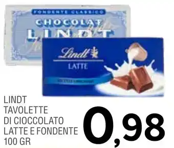 Lindt Tavolette di Cioccolato Latte e Fondente 100 gr