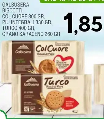 Imagross Galbusera Biscotti Col Cuore 300 gr, Più Integrali 330 gr, Turco 400 gr, Grano Saraceno 260 gr offerta