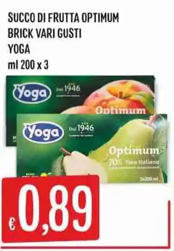 Yoga Succo Di Frutta Optimum Brick Vari Gusti 200ml x 3