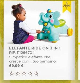 Toys Center Elefante ride on 3 in 1 offerta
