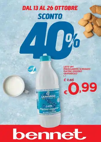 Bennet Latte uht parzialmente scremato piacere leggero granarolo l offerta