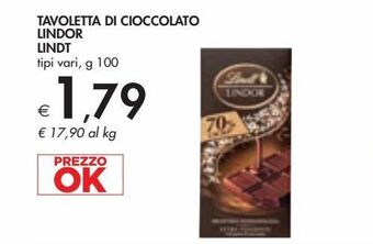 Bennet Tavoletta di cioccolato lindor lindt offerta