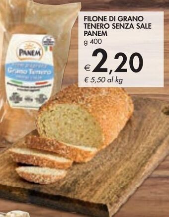 Bennet Filone di grano tenero senza sale panem g 400 offerta
