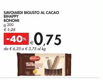 Bennet Savoiardi bigusto al cacao bihappy bonomi g 200 offerta
