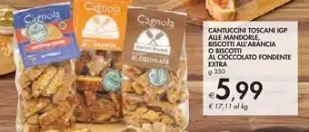 Bennet Cantuccini toscana igp alle mandorle, biscotti all'arancia o biscotti al cioccolato fondente extra g 350 offerta