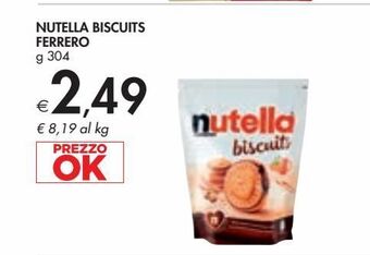 Bennet Nutella biscuits ferrero g 304 offerta
