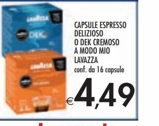 Bennet Capsule espresso delizioso o dek cremoso a modo mio lavazza offerta