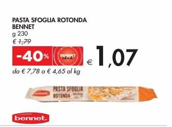 Bennet Pasta sfoglia rotonda bennet g 230 offerta