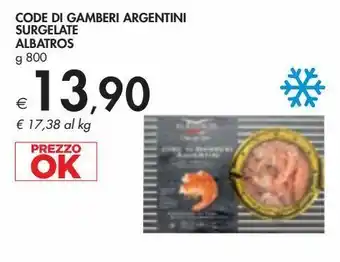 Bennet Code di gamberi argentini surgelate albatros g 800 offerta