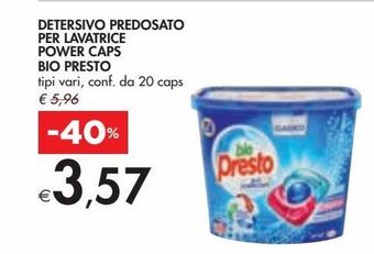 Bennet Detersivo predosato per lavatrice power caps bio presto offerta
