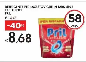Bennet Detergente per lavastoviglie in tabs 4in1 excellence pril offerta