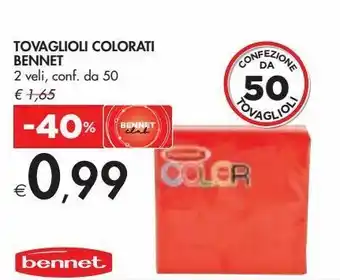 Bennet Tovaglioli colorati bennet offerta