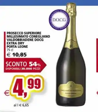 Il Gigante Prosecco superiore millesmato conegliano valdobbiadene docg extra dry porta leone offerta