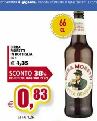 Il Gigante Birra moretti in bottiglia offerta