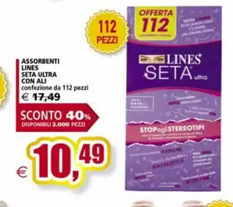 Assorbenti lines seta ultra con ali