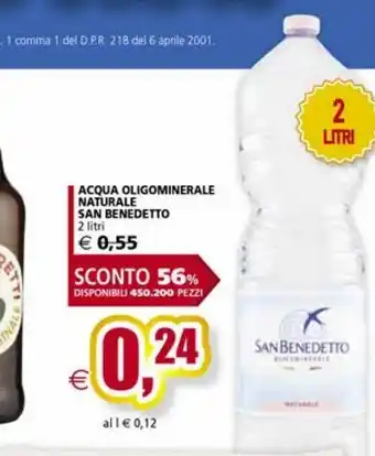 Il Gigante Acqua oligominerale naturale san benedetto offerta
