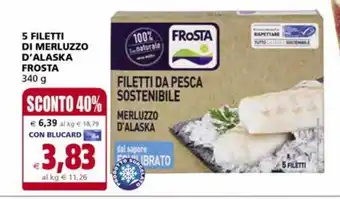 Il Gigante 5 filetti di merluzzo surgelati frosta offerta