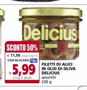 Il Gigante Filetti di alici in olio di oliva delicius offerta