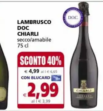 Il Gigante Lambrusco doc chiarli offerta