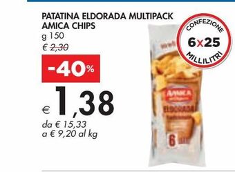 Bennet Patatina eldorada multipack amica chips g 150 offerta