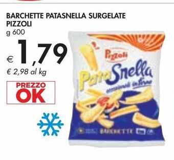 Barchette patasnella surgelate pizzoli g 600