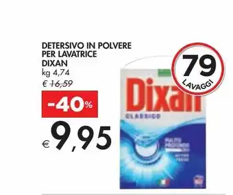 Bennet Detersivo in polvere dixan per lavatrice kg 4.74 offerta