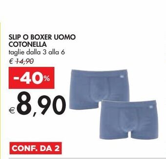 Slip o boxer uomo cotonella