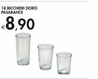 Bennet 18 bicchieri doro pasabahce offerta