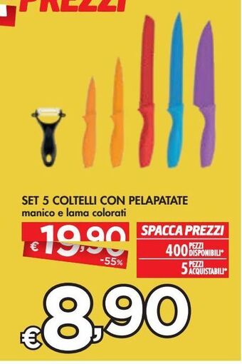 Bennet Set 5 coltelli con pelapatate offerta