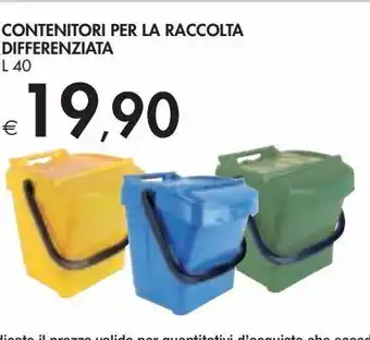 Bennet Contenitori per la raccolta differenziata l 40 offerta