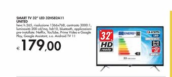 Bennet Smart tv 32'' led 32hs82a11 united offerta