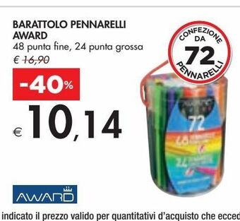Bennet Barattolo pennarelli award offerta