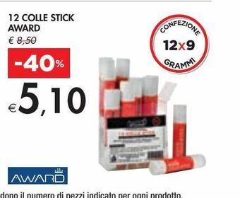Bennet 12 colle stick award offerta