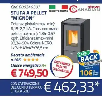 Eurobrico Stufa a pellet "mignon" offerta