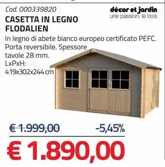 Eurobrico Casetta in legno flodalien offerta
