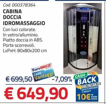 Eurobrico Cabina doccia idromassaggio offerta