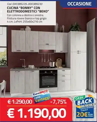 Cucina "bonny" con elettrodomestici "beko"