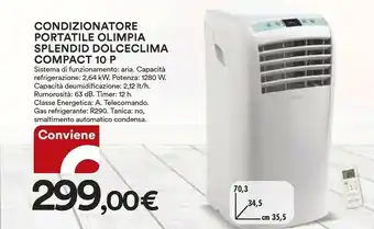Coop Olimpia splendid Dolceclima Condizionatore Portatile Compact 10 P offerta