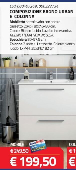 Eurobrico Composizione bagno urban e colonna offerta