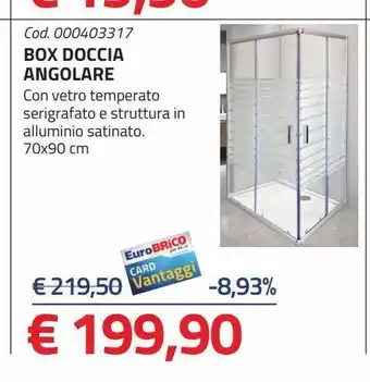 Eurobrico Box doccia angolare offerta